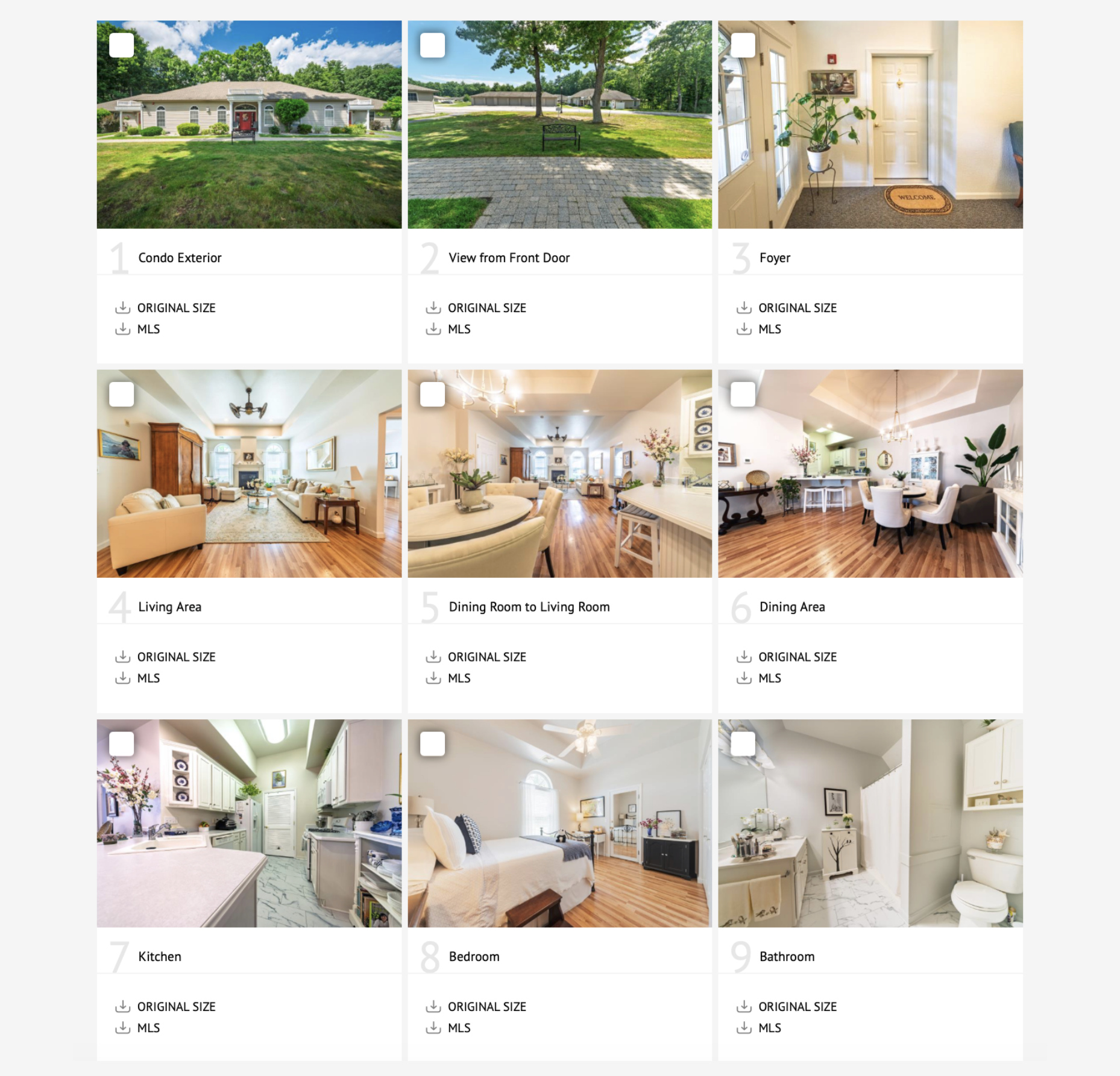 Delivered listing gallery, ready to download at original size or MLS size
